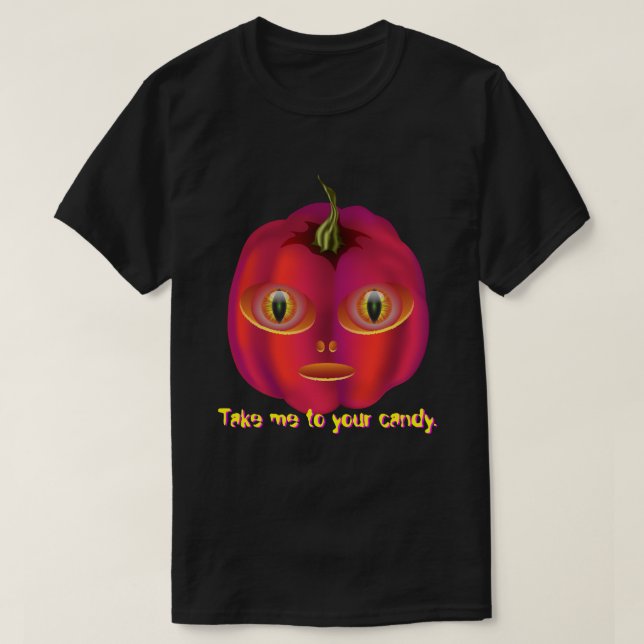 Camiseta Alienígena Pumpkin Halloween (Frente do Design)