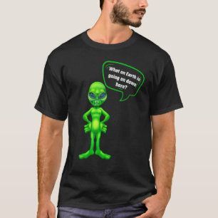 Camiseta Alienígena Que Mensagem Na Terra Para Homens Mulhe