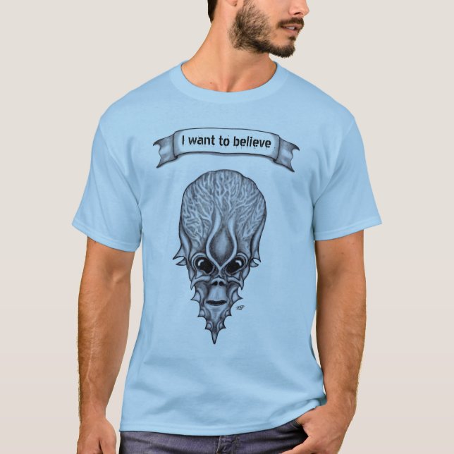 Camiseta Alienígena, reconstrução facial do crânio africano (Frente)
