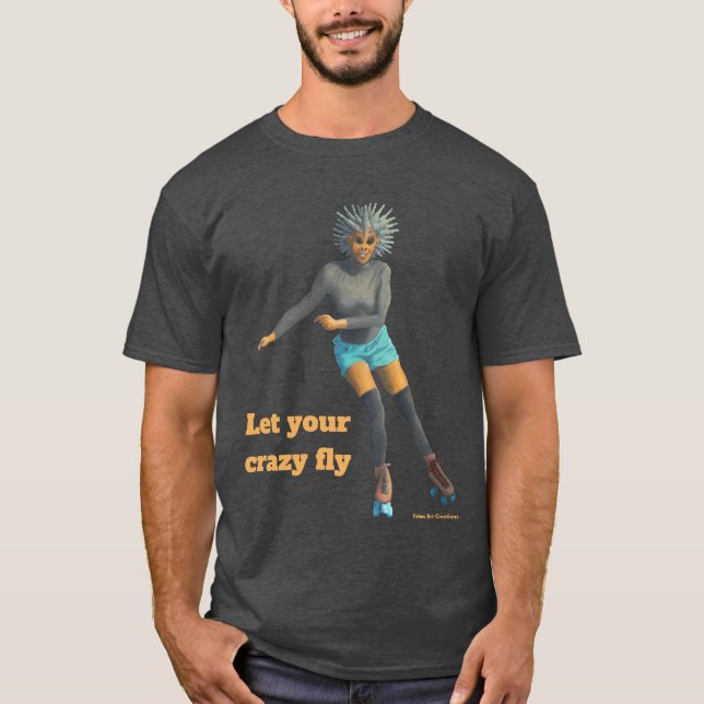 Camiseta Alienígena Roller Skater Fantasy Art Shirt (Frente)