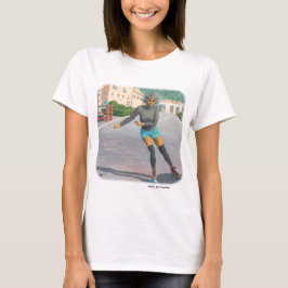 Camiseta Alienígena Roller Skating Fantasy Art Shirt