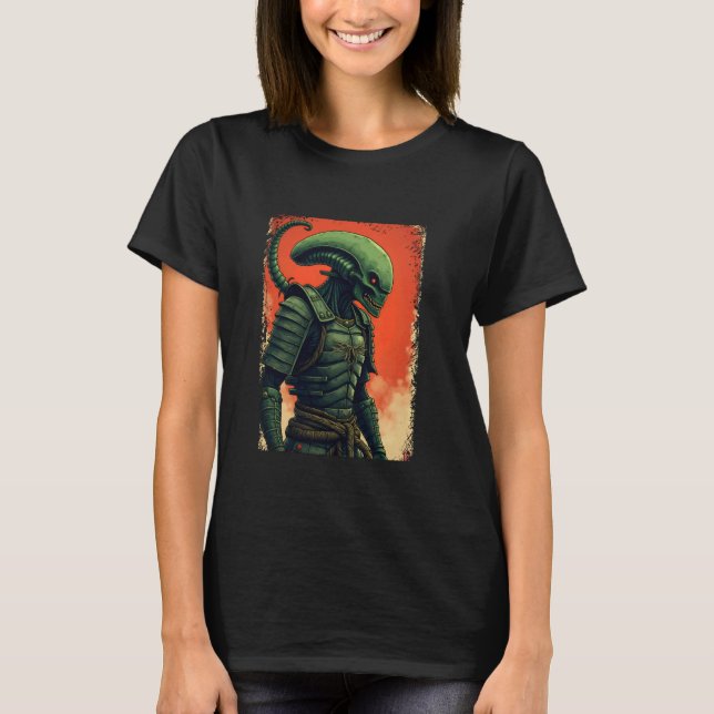 Camiseta Alienígena Samurai Tee Japonês Design Sci-Fi U (Frente)