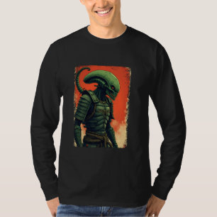Camiseta Alienígena Samurai Tee Japonês Design Sci-Fi U