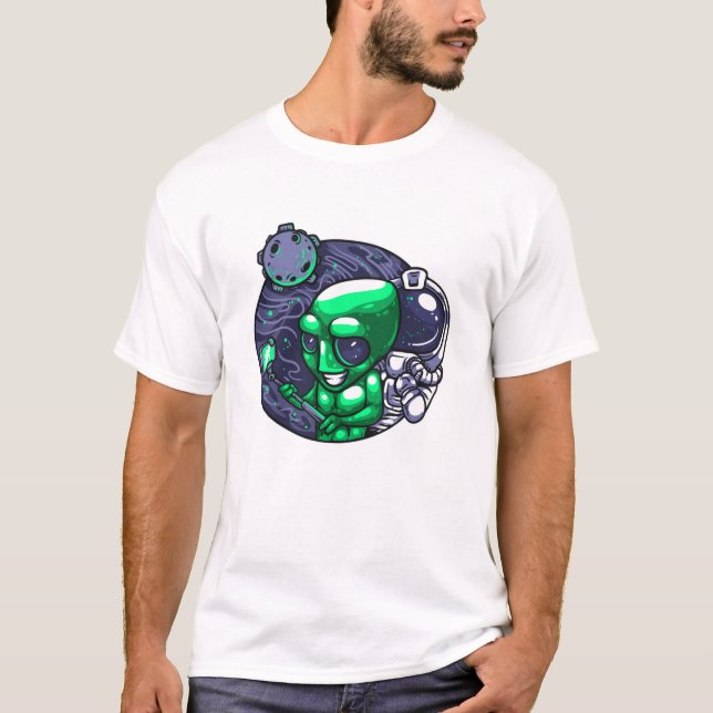 Camiseta Alienígena Selfie Snap Para Ventilador Espacial Do (Frente)