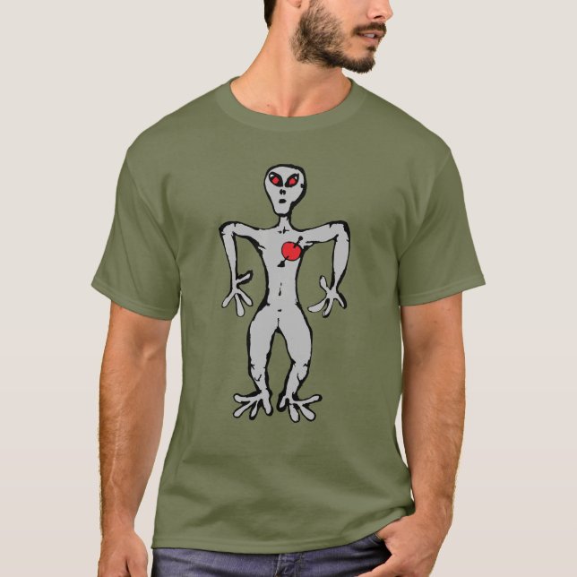 Camiseta ALIENÍGENA SENDO cor escura (Frente)