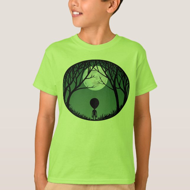 Camiseta Alienígena Shirt Kid's Extraterrestre w. Moon T-Sh (Frente)