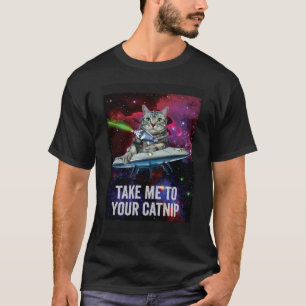 Camiseta Alienígena Space Cat Leva-me até ao seu destino