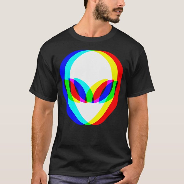 Camiseta Alienígena Trippy Vaporwave Techno Rave Edm (Frente)