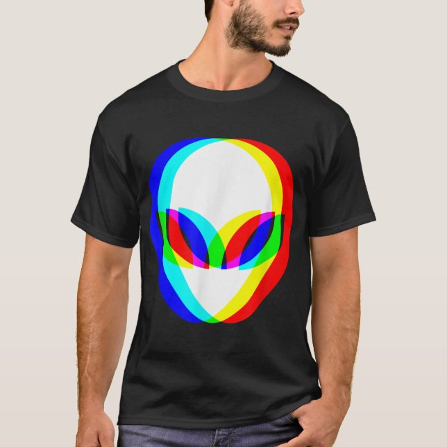 Camiseta Alienígena Trippy Vaporwave Techno Rave EDM (Frente)
