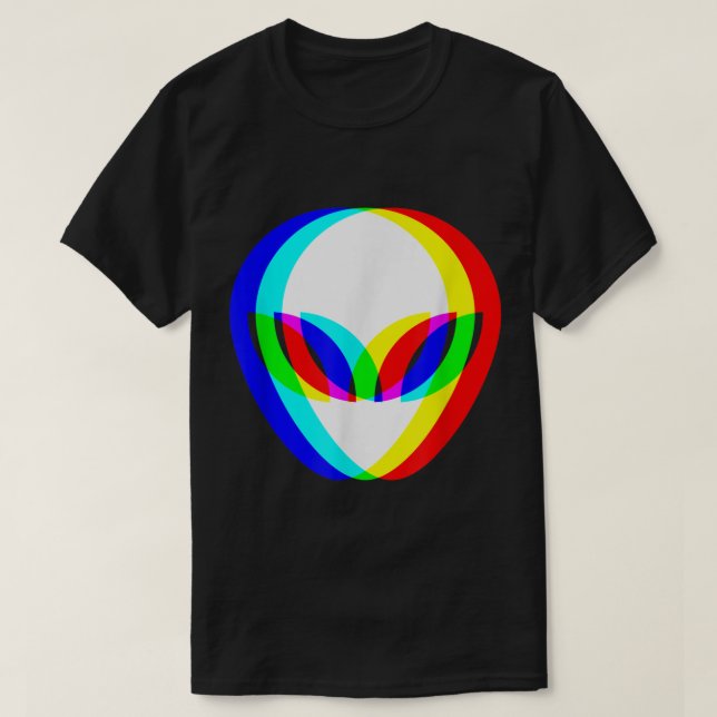 Camiseta Alienígena Trippy Vaporwave Techno Rave EDM (Frente do Design)