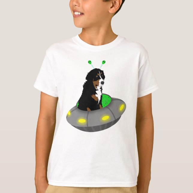 Camiseta Alienígena UFO Bernese Mountain Dog T-Shirt (Frente)
