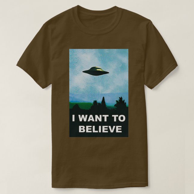 Camiseta Alienígena Ufo Hunter Eu Quero Acreditar Em Ufo 1 (Frente do Design)