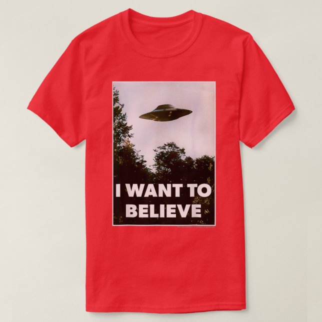 Camiseta Alienígena Ufo Hunter Eu Quero Acreditar Em Ufo 2 (Frente do Design)
