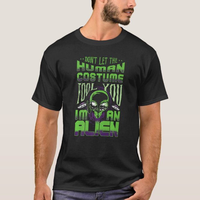 Camiseta Alienígena Ufo Men Meninas Meninas Área Espacial V (Frente)