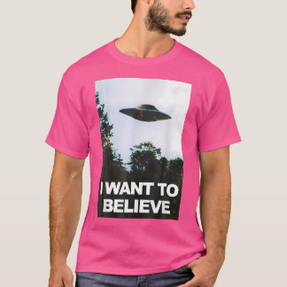 Camiseta Alienígena Ufo Quero Acreditar Em Homens Mulheres