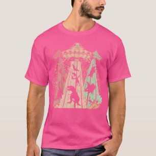 Camiseta Alienígena Ufo T-Rex Abdução Retro-Marcianos Dinos