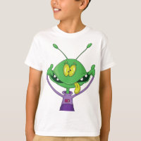 Alienígena Verde Engraçado Fazendo Careta Boba