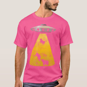Camiseta Alienígena Vintage Ufo Cow Abdução Roswell Retro T