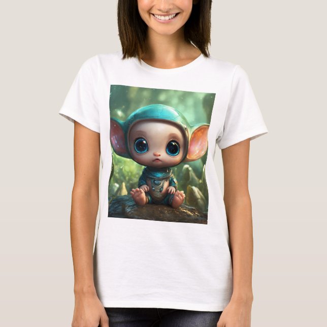 Camiseta Alienígena Whimsical Baby - A Surreal Dreamscape o (Frente)