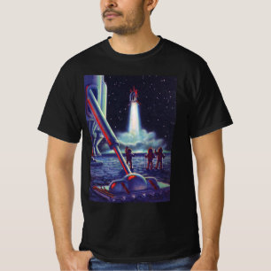 Camiseta Alienígenas de Ficção Científica Vintage Onda para