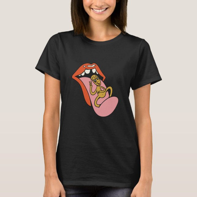 Camiseta alienígenas do espaço aliens  óvni lábios (Frente)