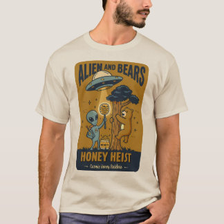 Camiseta Alienígenas e Ursos - Calçado de mel