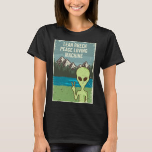 Camiseta Alienígenas Engraçadas Vivem Em Paz Na Terra Por V