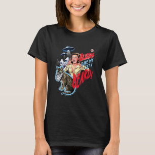 Camiseta Alienígenas Gato Barba OVNI Retro Vintage Engraçad
