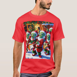Camiseta Alienígenas tocam para o natal