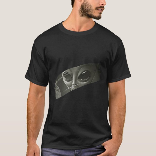 Camiseta Aliens Alienígena de OVNI Gráfico Engraçado (Frente)