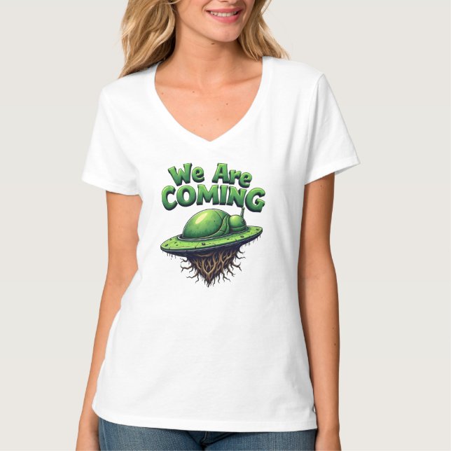 Camiseta aliens chegando (Frente)
