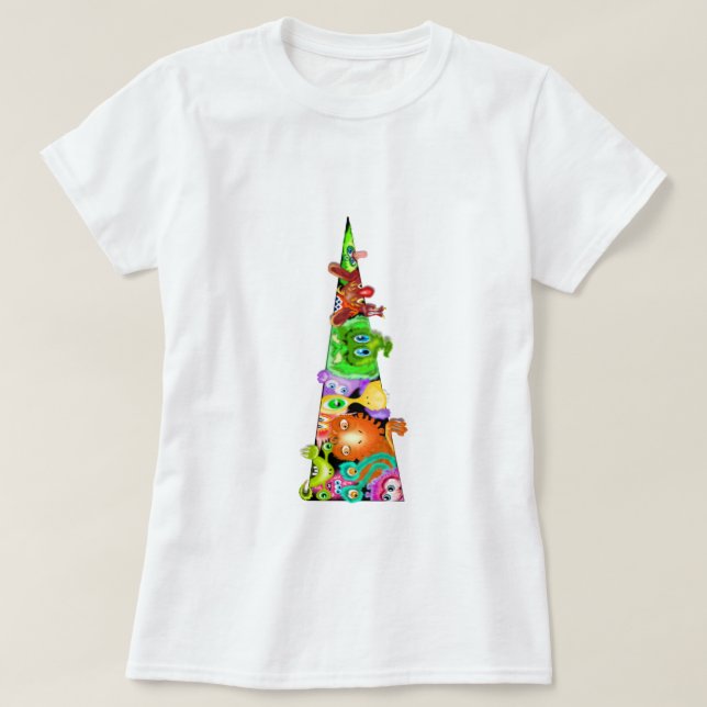 Camiseta Aliens Cutis Engraçados Camisa-T (Frente do Design)
