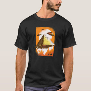 Camiseta Aliens da Pirâmide Egípcia Extraterrestre Spaceshi