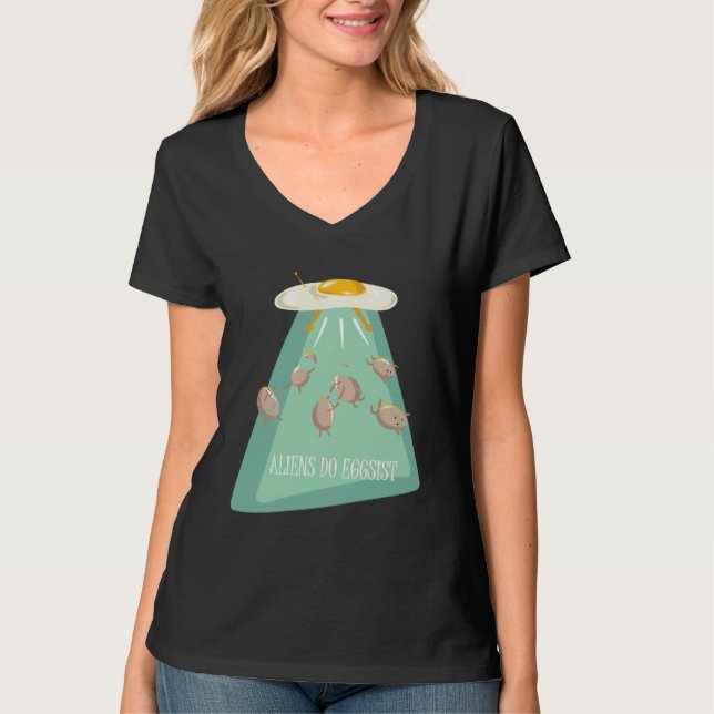 Camiseta Aliens Do Eggsist  Alien Ship  Kids Boys Girls (Frente)
