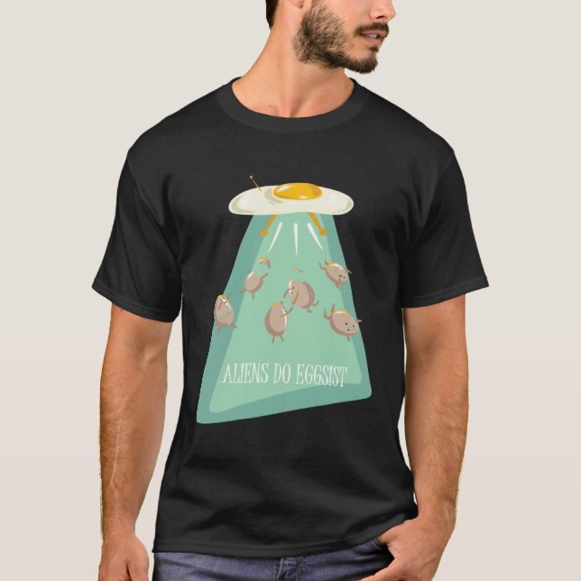 Camiseta Aliens Do Eggsist  Alien Ship  Kids Boys Girls (Frente)