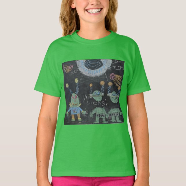 Camiseta Aliens do espaço externo por Yulia (Frente)
