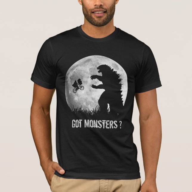 Camiseta Aliens engraçados contra MONSTRO (Frente)