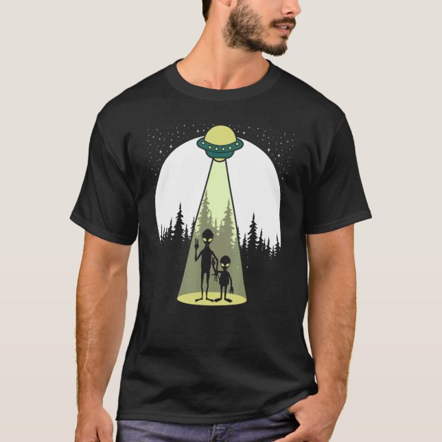 Camiseta Aliens Lua e Árvores Sequência Extraterrestre De O (Frente)
