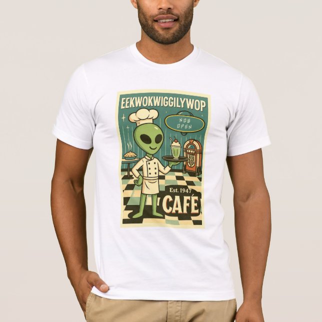 Camiseta Aliens Roswell 1950 - Retro Diner (Frente)
