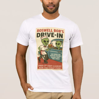 Camiseta Aliens Roswell do Martian Drive-In 1950 Retro