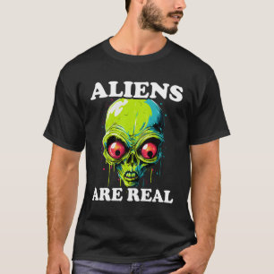 Camiseta Aliens São Estilo De BD Muito Engraçado Ufo Espaço