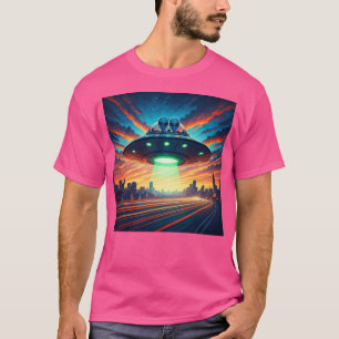 Camiseta Aliens Sobre A Cidade