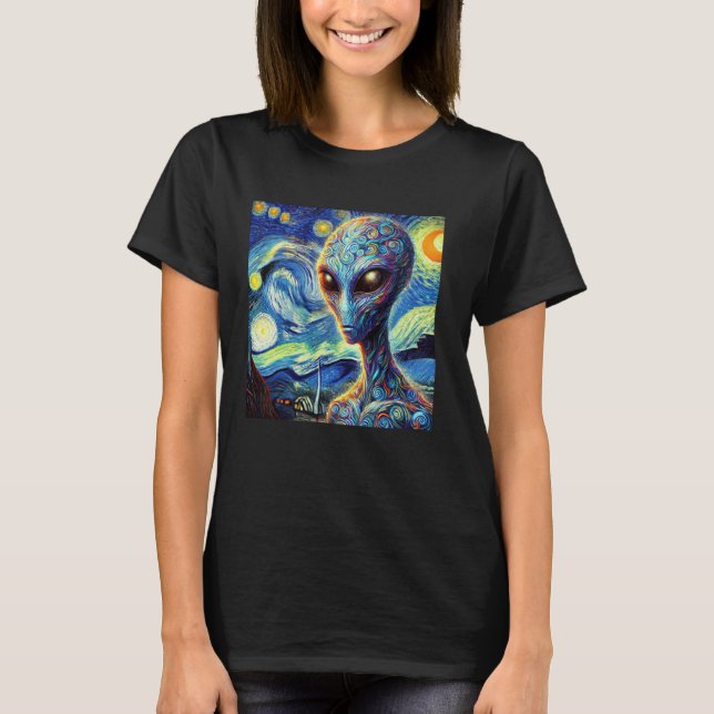 Camiseta Aliens UFO Van Gogh Art (Frente)