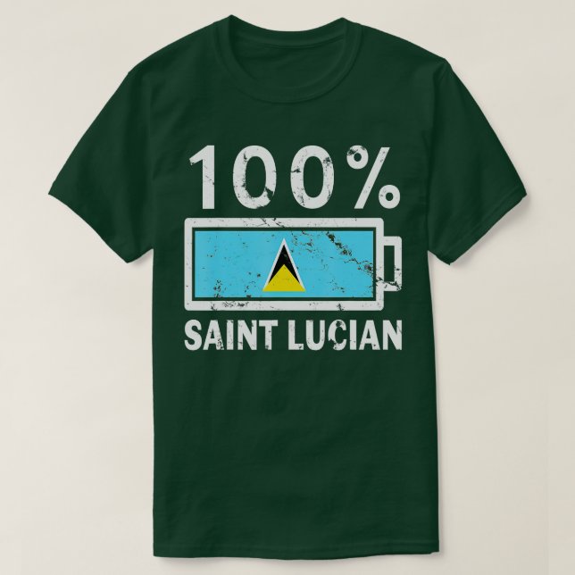 Camiseta Alimentação da bateria Lucian do Santo Lucia Flag  (Frente do Design)
