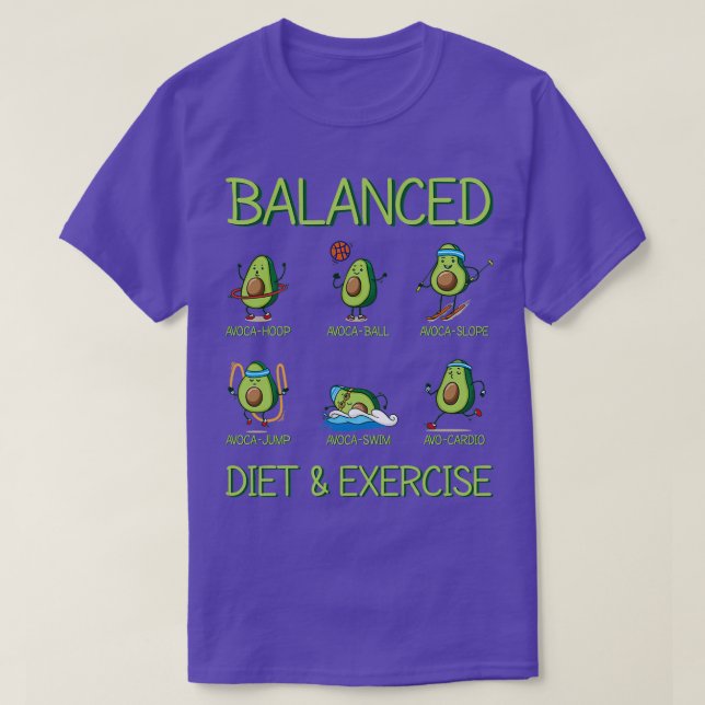 Camiseta Alimentação e exercício equilibrados (Frente do Design)
