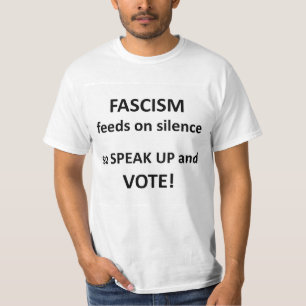 Camiseta Alimentações do fascismo no t-shirt do silêncio