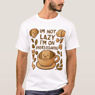 Camiseta Alimentada por Café e Abraços de Cachorro