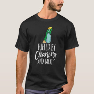 Camiseta Alimentada Por Equipe De Limpeza E Limpeza De Mulh