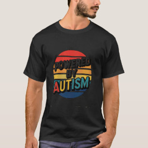 Camiseta Alimentado pelo Apoio Retro do Autismo Para a Cons
