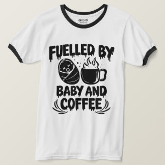 Camiseta Alimentado pelo Bebê e Café Papai